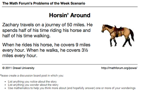 Figure 1. Horsin’ Around Problem from the VFS Module 1.